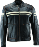 River Road Hoodlum Vintage Leather Jacket Black - 3XL