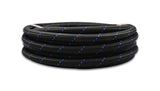 Vibrant -6 AN Two-Tone Black/Blue Nylon Braided Flex Hose (10 foot roll)