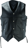 River Road Old Skool Leather Vest Black - 3XL