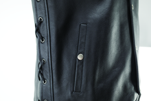 Load image into Gallery viewer, River Road Old Skool Leather Vest Black - Large