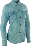 Speed and Strength Speed Society Armored Moto Shirt Denim Blue Womens - Small