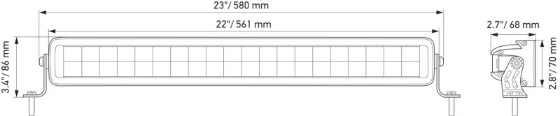 Hella Universal Black Magic 21in Double Light Bar - Driving Beam