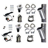 Granatelli 2.25in Alum Mild Steel Electronic Dual Slip Fit Exhaust Cutout w/Band Clamps