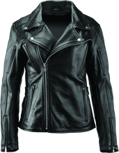 Load image into Gallery viewer, River Road Ironclad Classic Leather Jacket Black Womens - 3XL