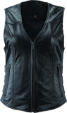 River Road Plains Leather Vest Black Womens - Small