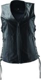 River Road Sapphire Leather Vest Black Womens - Large