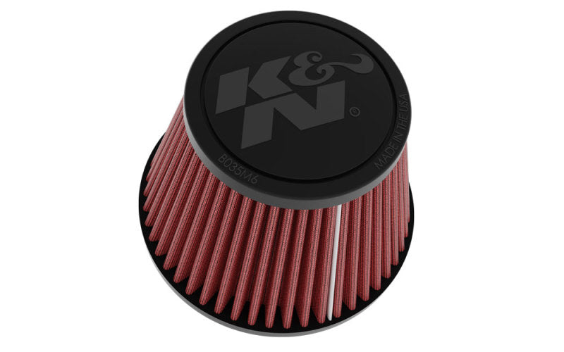 K&N Universal Clamp-on Air Filter 2in Flange ID 5-3/16in Base 3-1/2in Top 3-11/16in Height w/ Vent