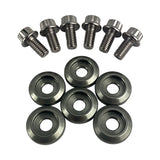 BLOX Racing New Fender Washers Kit M6 12pt - 6pc Large Diameter Gun Metal