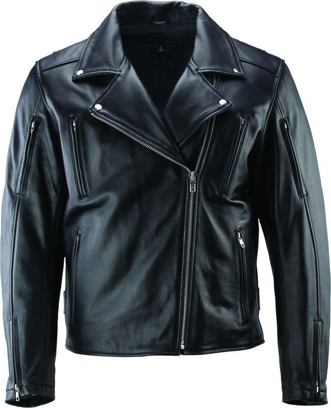 River Road Ironclad Classic Leather Jacket Black - 4XL