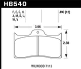 Hawk 0.490in Thickness Wilwood Ferro-Carbon HT-10 Motorsports Brake Pads