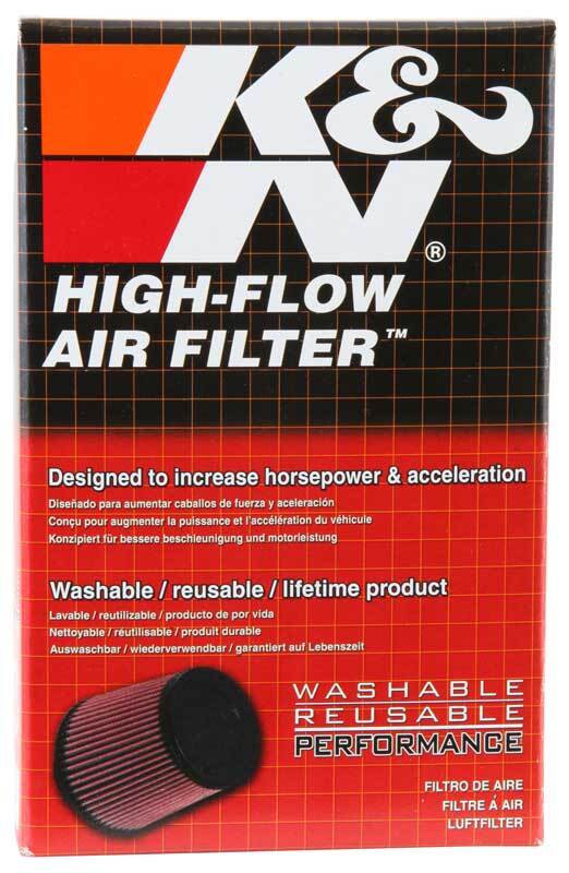 K&N Universal Clamp-On Air Filter - 2 1/4in 10 DEG FLG 3 1/2in OD 6in H