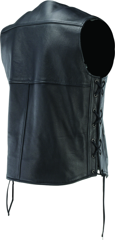 River Road Old Skool Leather Vest Black - Large