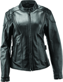 River Road Race Leather Jacket Black Womens - 3XL