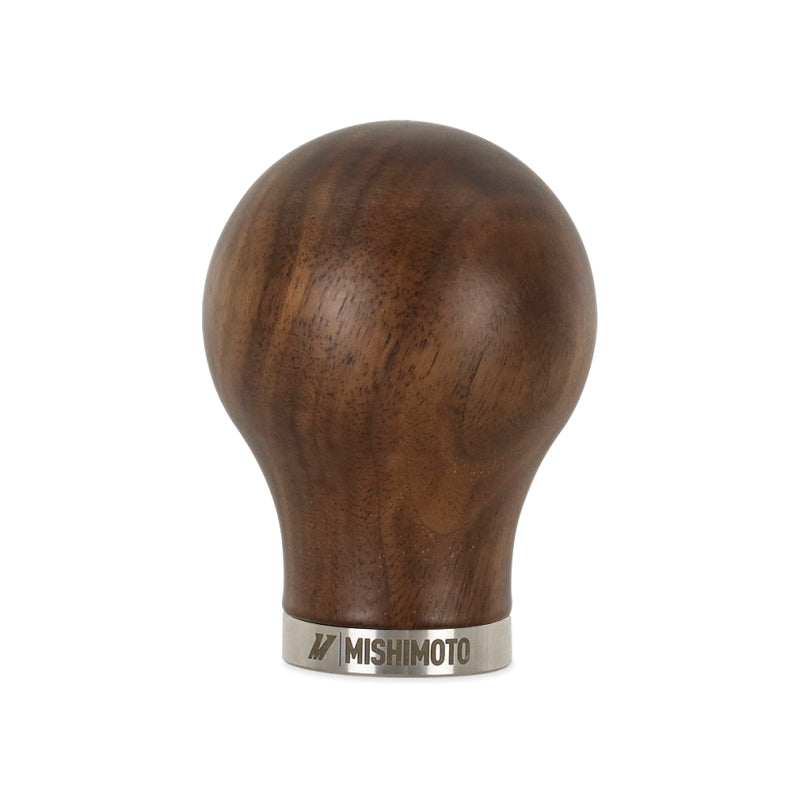 Mishimoto Round Steel Core Wood Shift Knob - Walnut