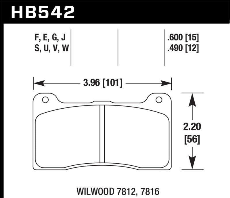 Hawk Wilwood 15mm DTC-30 Race Brake Pads