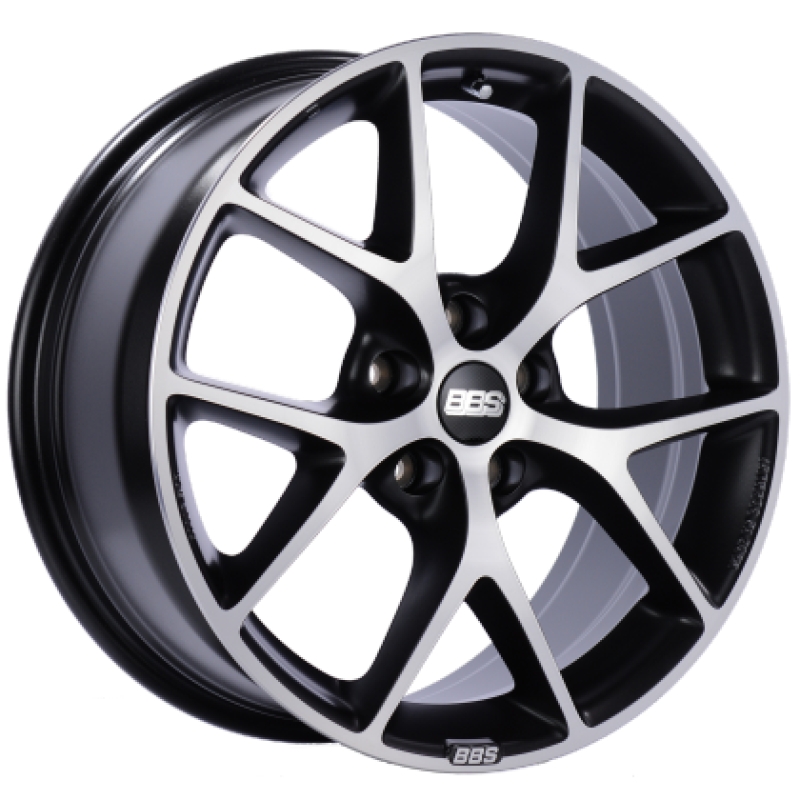 BBS SR 17x8 5x112 ET42 Satin Black Diamond Cut Face Wheel -82mm PFS/Clip Required