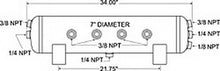 Load image into Gallery viewer, Firestone Air Tank 5 Gallon 7in. x 34in. (6) 3/8in. NPT Ports 150 PSI Max - Black (WR17609242)