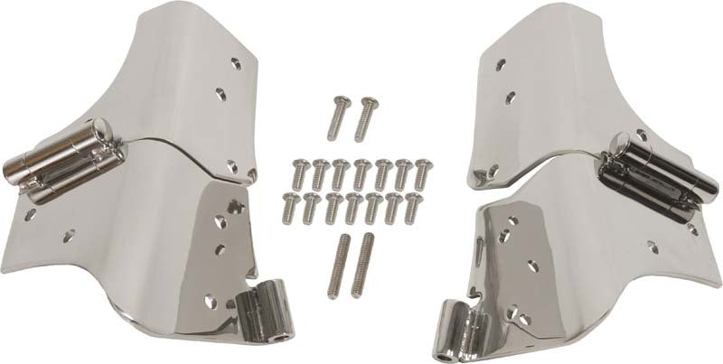 Kentrol 97-06 Jeep Wrangler TJ Windshield Hinge Pair - Polished Silver