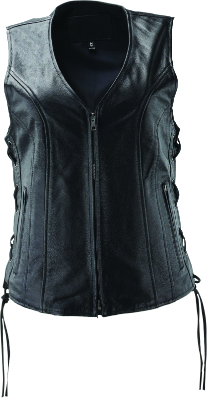 River Road Sapphire Leather Vest Black Womens - Medium