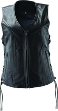 Load image into Gallery viewer, River Road Sapphire Leather Vest Black Womens - Medium