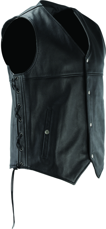 River Road Old Skool Leather Vest Black - Large