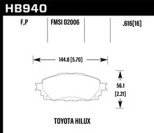 Load image into Gallery viewer, Hawk 16-17 Toyota Hilux Street HPS Front Brake Pads