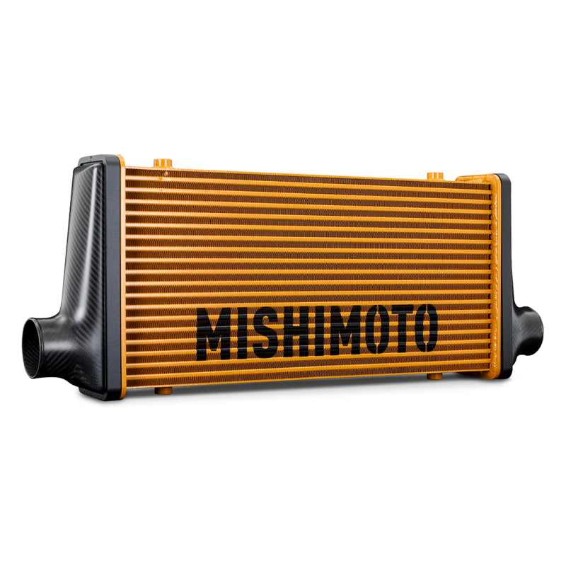 Mishimoto Universal Carbon Fiber Intercooler - Matte Tanks - 600mm Gold Core - C-Flow - C V-Band