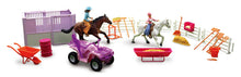 Load image into Gallery viewer, New Ray Toys Valley Ranch Set with Pink ATV, Figurines and Horses