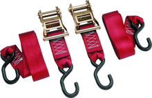 Load image into Gallery viewer, BikeMaster 2x84in Ratchet Tiedown Pair - Red