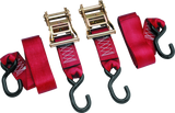 BikeMaster 2x84in Ratchet Tiedown Pair - Red