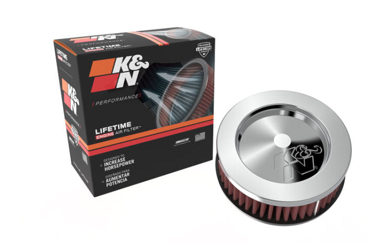 K&N Universal Chrome Filter 2.438in Flange ID x 5.125in OD x 2in H