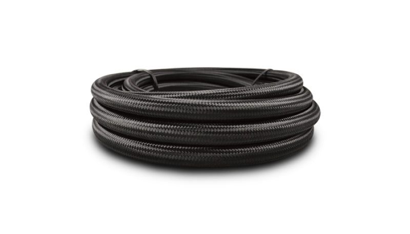 Vibrant -10 AN Black Nylon Braided Flex Hose .56in ID (50 foot roll)