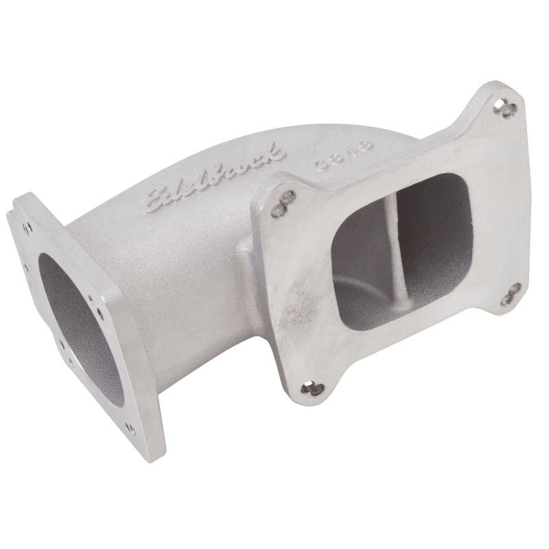 Edelbrock Low Profile Intake Elbow 90mm Throttle Body to Square-Bore Flange As-Cast Finish