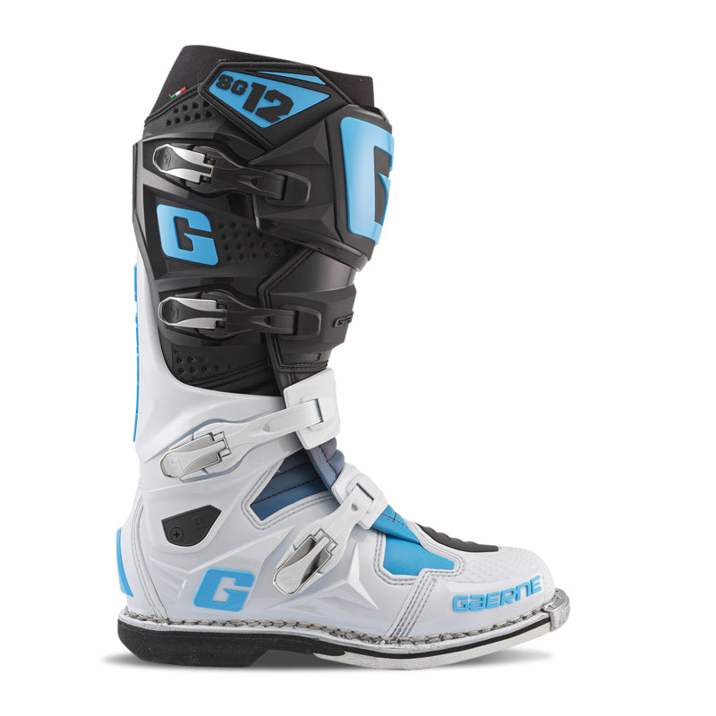 Gaerne SG12 Limited Edition Boot Black/White/Carolina Blue - Size 10