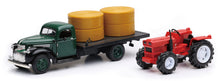 Load image into Gallery viewer, New Ray Toys 1941 Chevrolet Flatbed with Farm Tractor/ Scale - 1:32