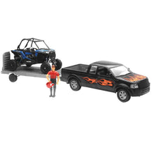 Load image into Gallery viewer, New Ray Toys Pickup with Polaris RZR XP1000 and Figurine Set/ Scale - 1:18