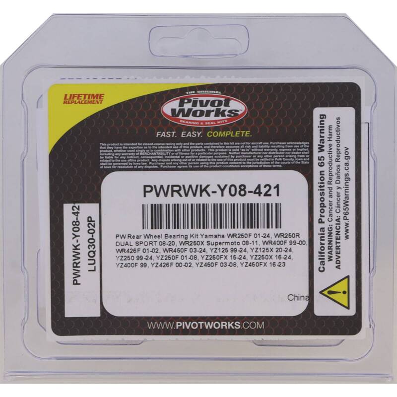 Pivot Works 99-23 Yamaha YZ125 PW Rear Wheel Bearing Kit