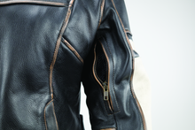 Load image into Gallery viewer, River Road Dame Vintage Leather Jacket Black Womens - Small