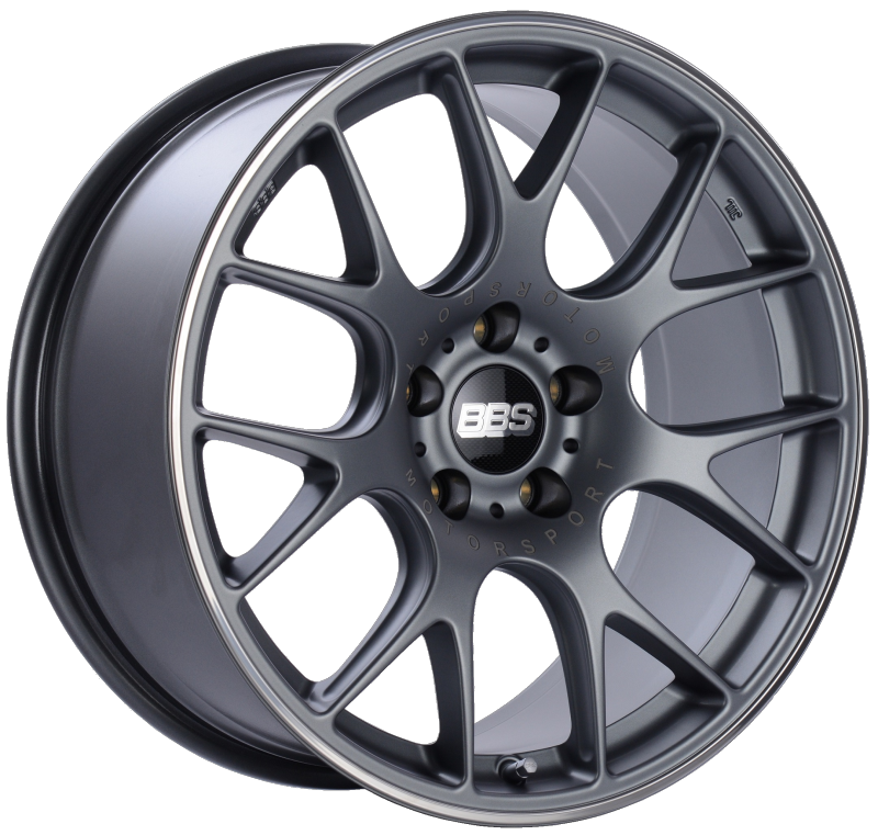 BBS CH-R 19x9.5 5x120 ET35 Satin Titanium Polished Rim Protector Wheel -82mm PFS/Clip Required