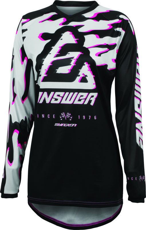 Answer 23.5 Syncron Meltdown Jersey Black/Magenta/Grey Womens - XS