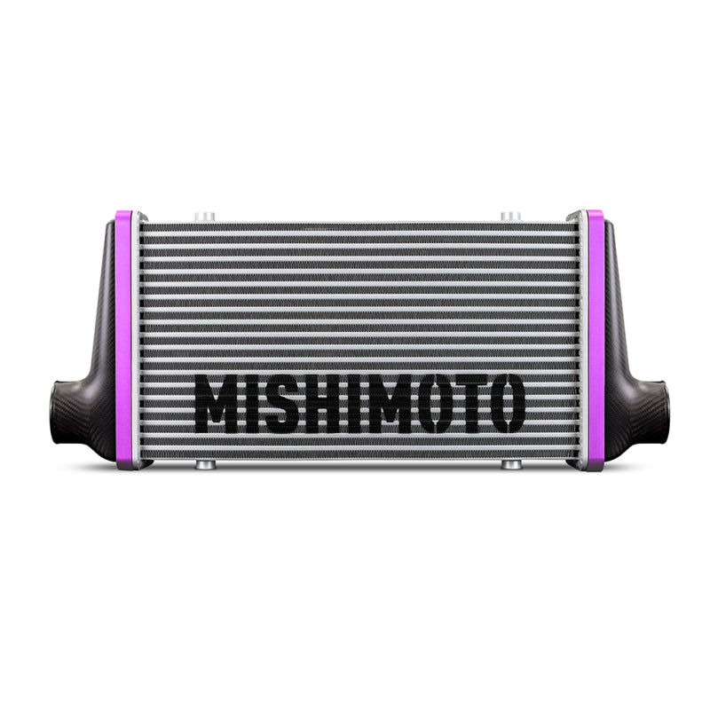 Mishimoto Universal Carbon Fiber Intercooler - Matte Tanks - 525mm Silver Core - S-Flow - BL V-Band