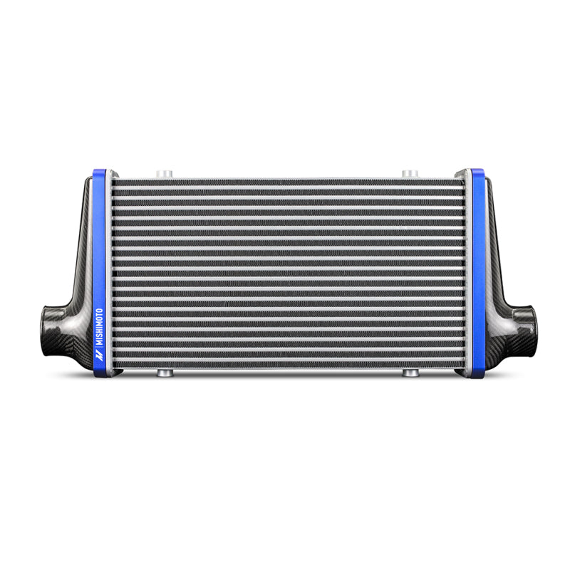 Mishimoto Universal Carbon Fiber Intercooler - Gloss Tanks - 525mm Black Core - S-Flow - BK V-Band