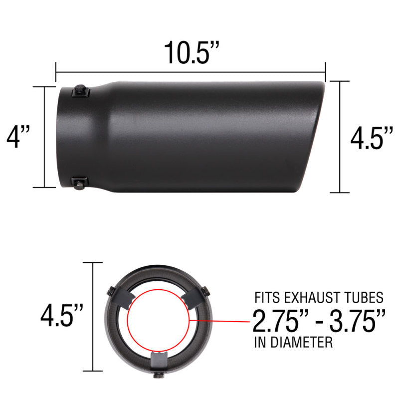 Spectre Exhaust Tip 4-1/2in. OD / Slant - Black