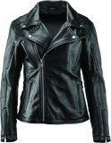 River Road Ironclad Classic Leather Jacket Black Womens - Small