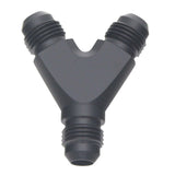 DeatschWerks 6AN Male Flare to 6AN Male Flare to 6AN Male Flare Y Fitting - Anodized Matte Black