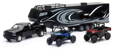 Load image into Gallery viewer, New Ray Toys Pickup Toy Hauler w/Polaris Vehicles (Blue RZR and Red Ranger)