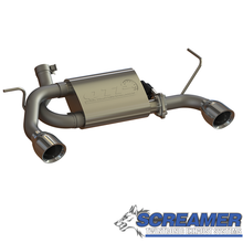 Load image into Gallery viewer, QTP 07-18 Jeep Wrangler 3.6L/3.8L 304SS Screamer Axle Back Exhaust w/4in Tips