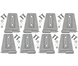 Kentrol 07-18 Jeep Wrangler JK Door Hinge Set 8 Pieces 4 Door Bare Grey