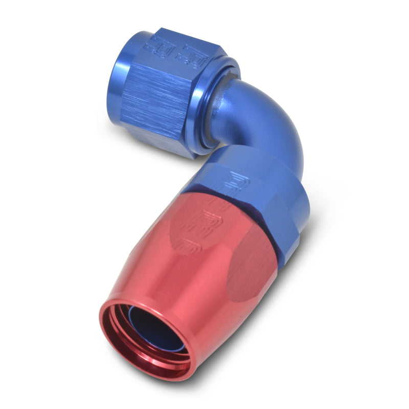 Russell Performance -8 AN Red/Blue 90 Degree Full Flow Hose End