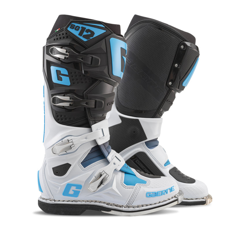 Gaerne SG12 Limited Edition Boot Black/White/Carolina Blue - Size 11